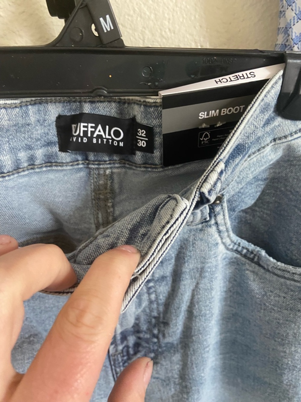 Buffalo David Bitton Vintage Faded Light Blue Slim Boot Jeans